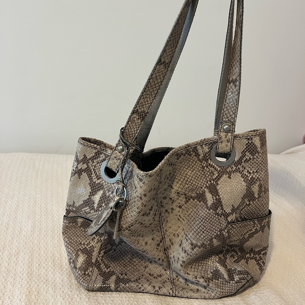 Snakeskin Patterned Tote Bag